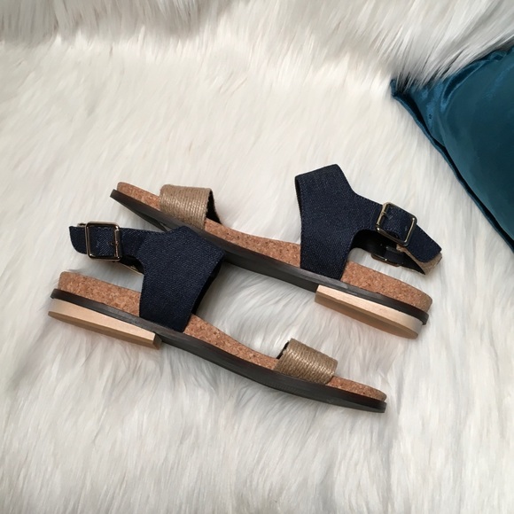 NWOT FarylRobin Denim & Cork Sandals from Anthro - Picture 2 of 6